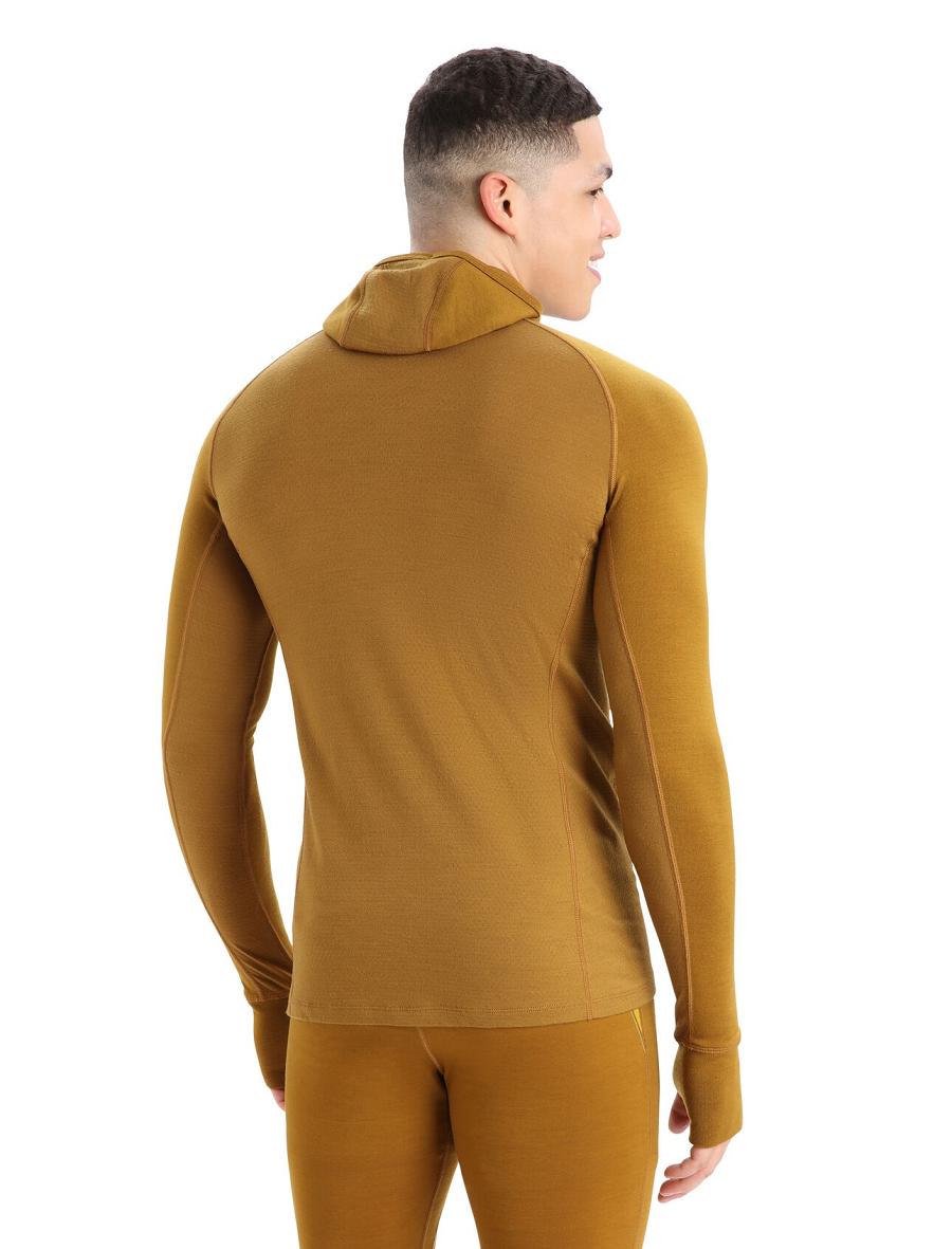 Icebreaker ZoneKnit™ Merino Insulated Long Sleeve Hoodie Miesten Base Layers Ruskea | FI 1329DFMN